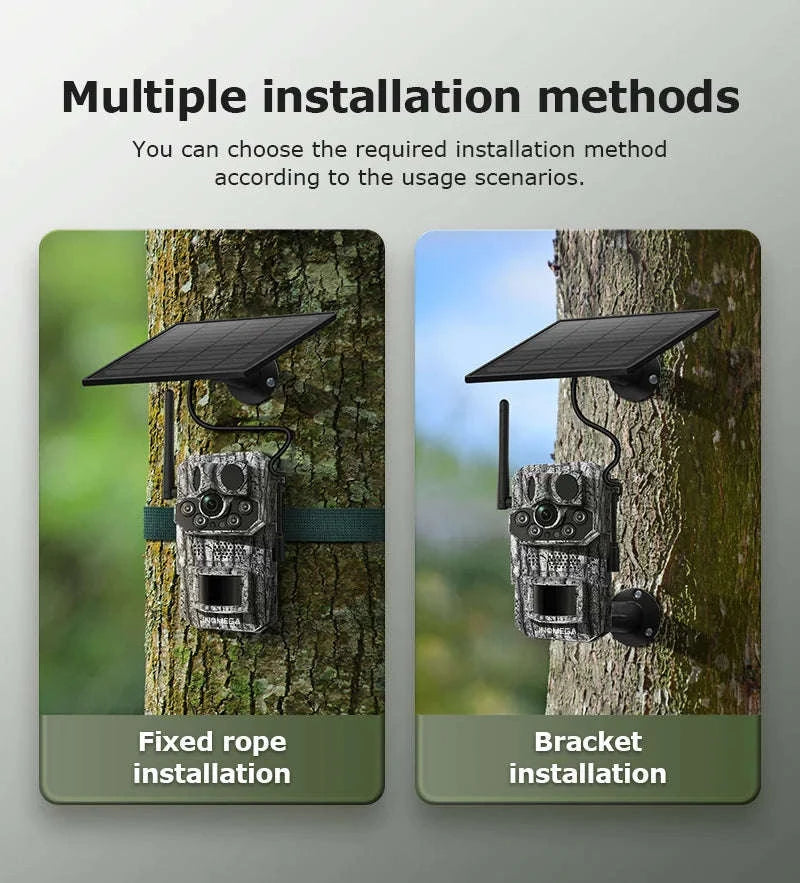 4G 2K 5MP Trail Camera with PIR Motion Detection & Night Vision-only Cam 32GB / france