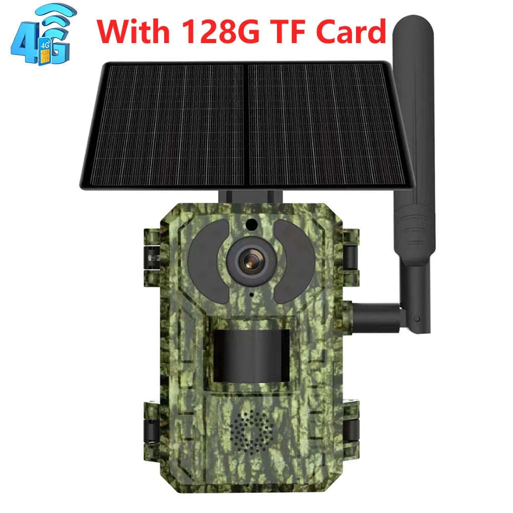 4G Cellular 2K Solar PIR Motion Activated Trail Camera IP66 Night Vision-EU 4G Trail Cam 64G / China Mainland