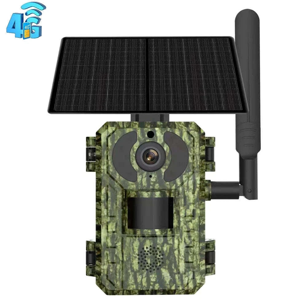 4G Cellular 2K Solar PIR Motion Activated Trail Camera IP66 Night Vision-EU 4G Trail Cam 64G / China Mainland