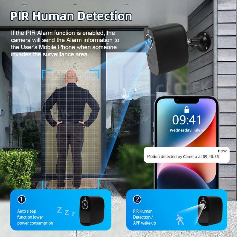 4G LTE Battery Camera Outdoor Wireless Security System-4MP 4G Cam 32G / CHINA