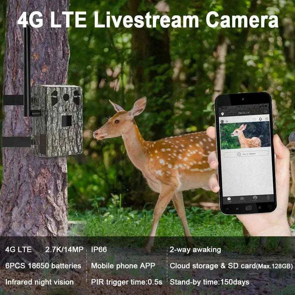4G LTE Hunting Trail Camera with Solar Panel for Remote Wildlife Monitoring