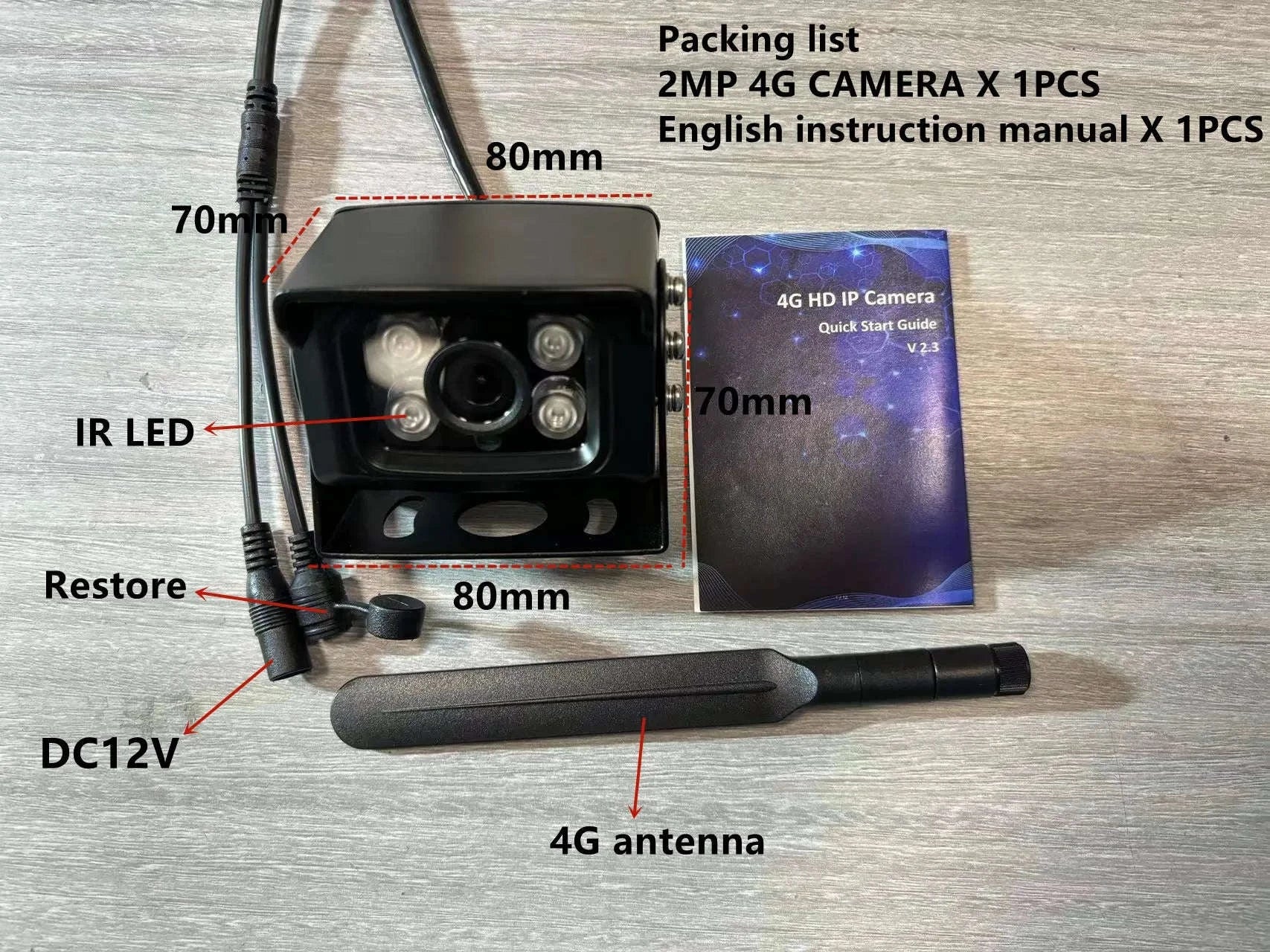 4G LTE Outdoor IP Camera-2MP 4G WIFI AP EU / 3.6mm