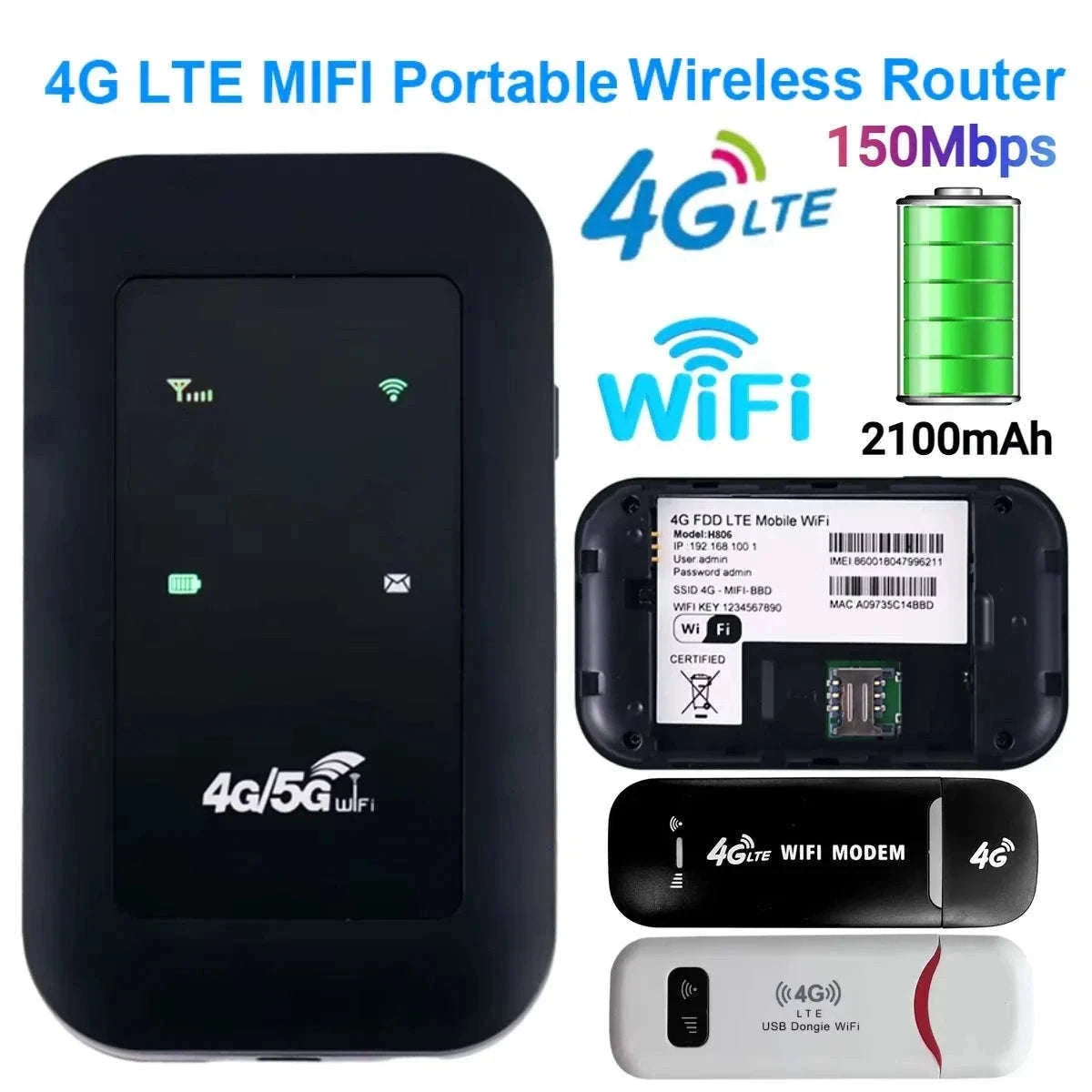 4G LTE Router with SIM Hotspot and WiFi Repeater-usb plug