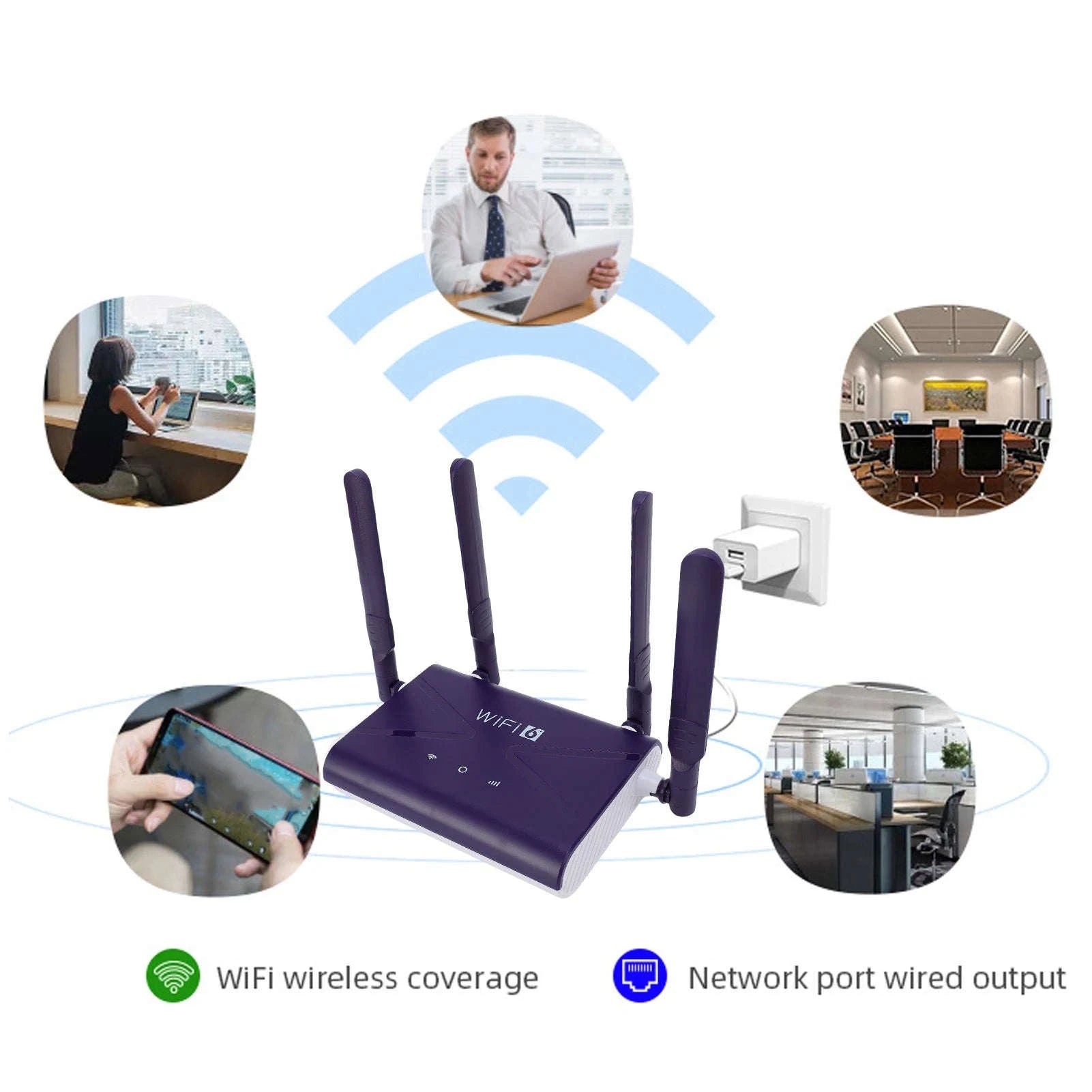 4G LTE Wireless Router 300Mbps with SIM Card Slot and 4 Antennae-1Set