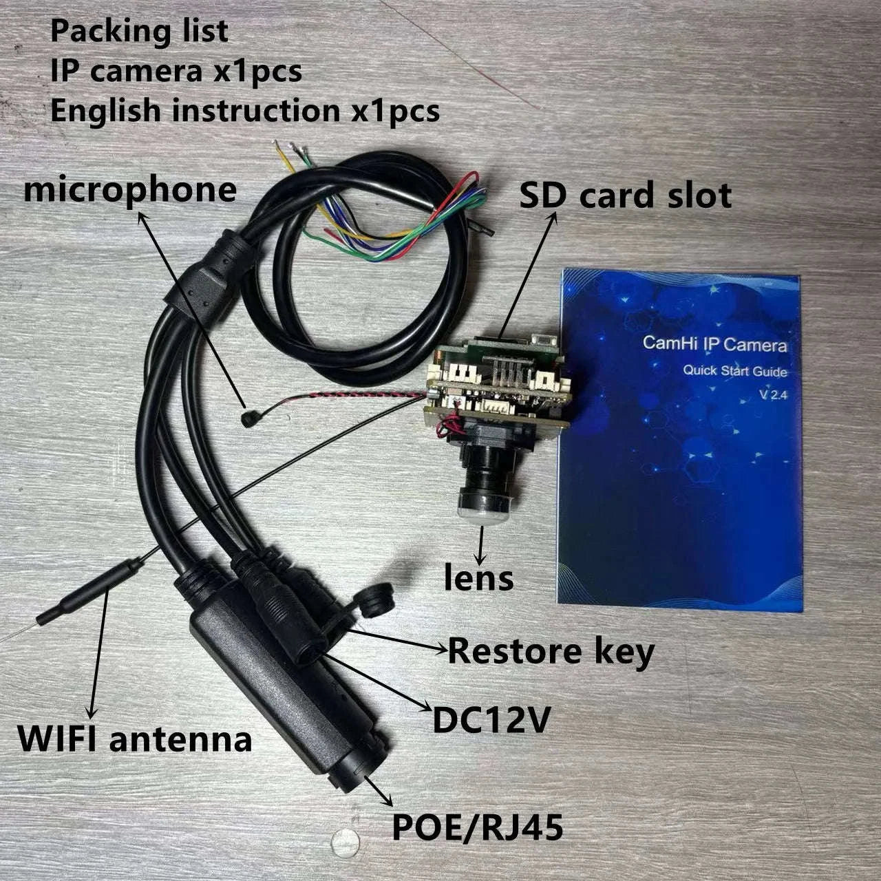 4G SIM Card IP Network WiFi 4K 8MP Camera Module-8MP POE / 3.6mm