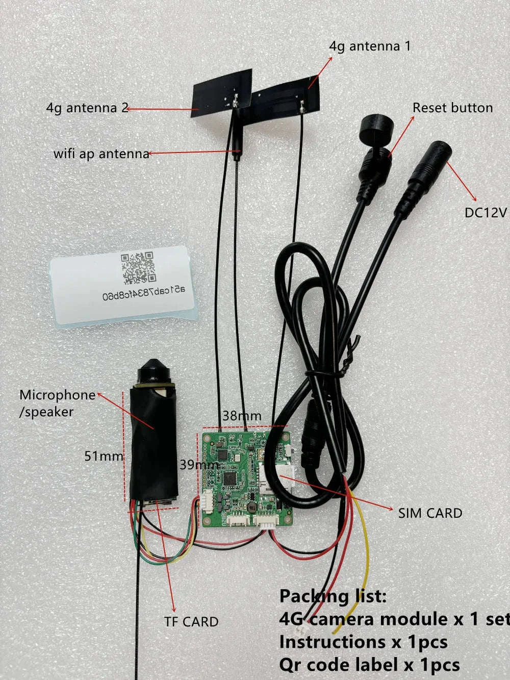 4G SIM Card Mini 1080P Camera with Remote Surveillance-Hole lens / CHINA
