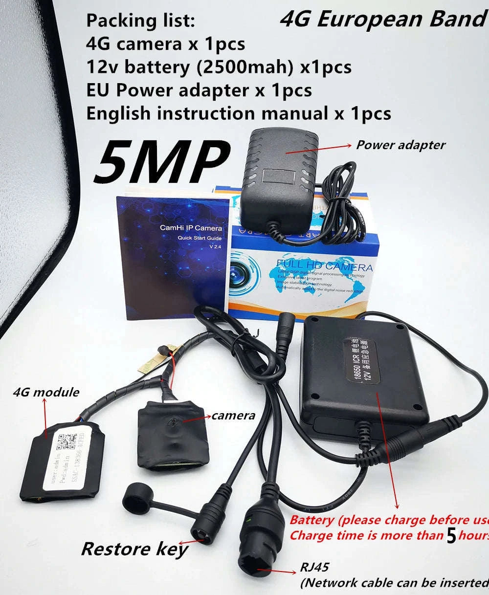 4G SIM IP Camera Module with 5MP IMX335 Sensor-5MP 4G add battery