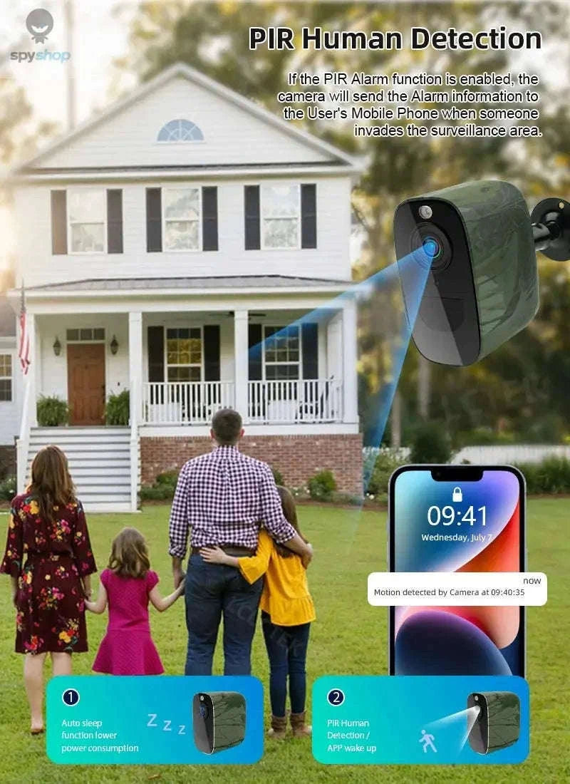 4G SIM Security Camera 4MP Full-Color, Battery Powered-4MP 4G Cam No Card / CHINA