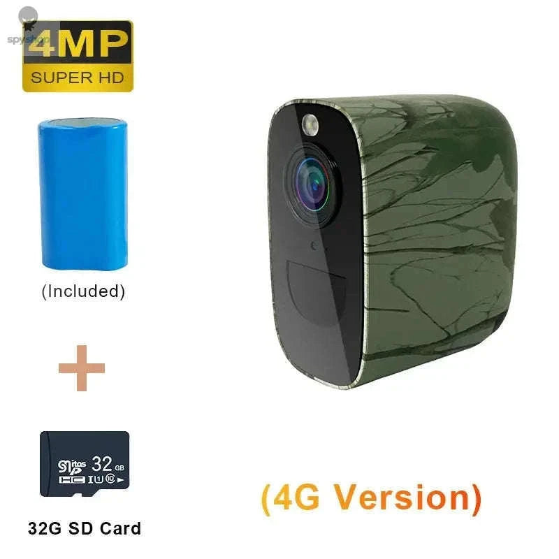 4G SIM Security Camera 4MP Full-Color, Battery Powered-4MP 4G Cam No Card / CHINA