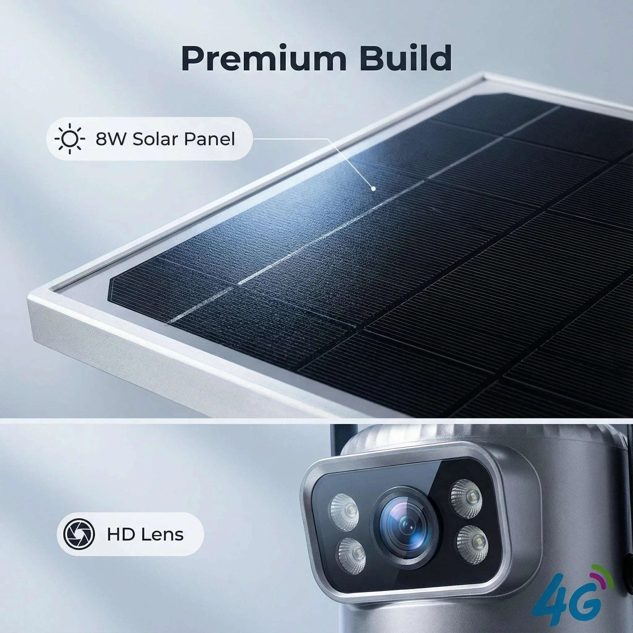 4G Solar Dual-Lens Outdoor Security Camera with 10X Zoom and Human Detection-4G Solar Camera Add 128G / Poland