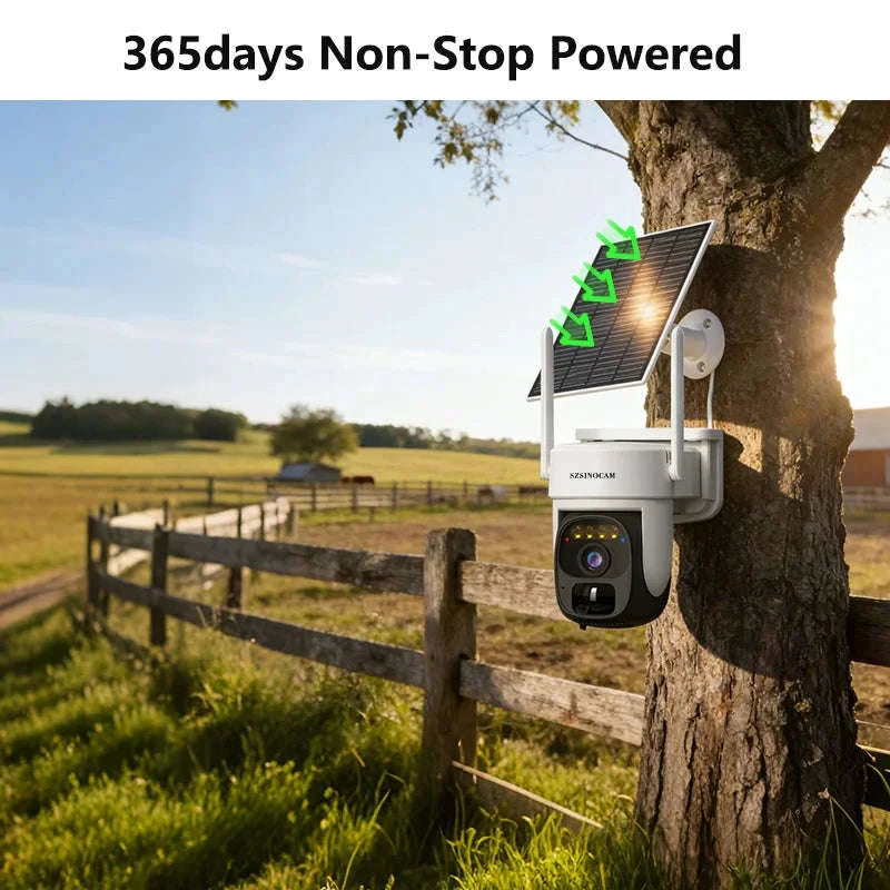 4G Solar-Powered 3MP Outdoor Security Camera with Color Night Vision-US4G / United States