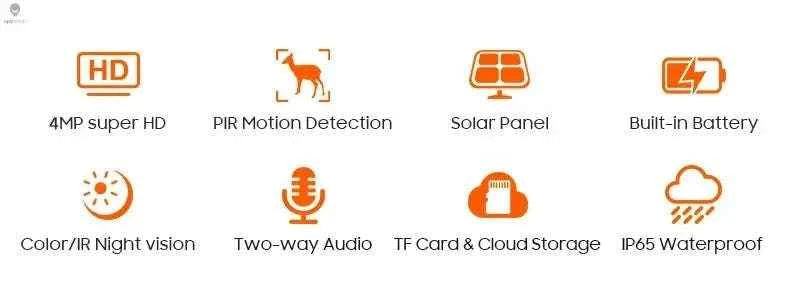 4G Solar Security Camera with 4MP HD, Night Vision and Pan-Tilt