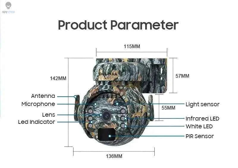 4G Solar Security Camera with 4MP HD, Night Vision and Pan-Tilt