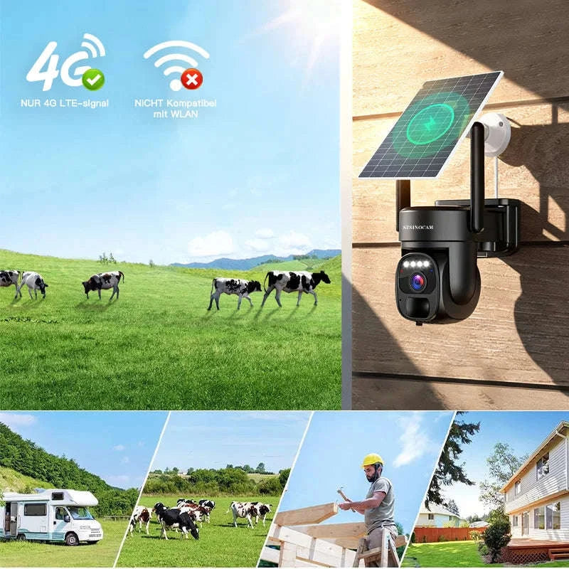 4G Solar Security Camera with Human Detection & 360° Coverage-4G with 32GB Card / United States