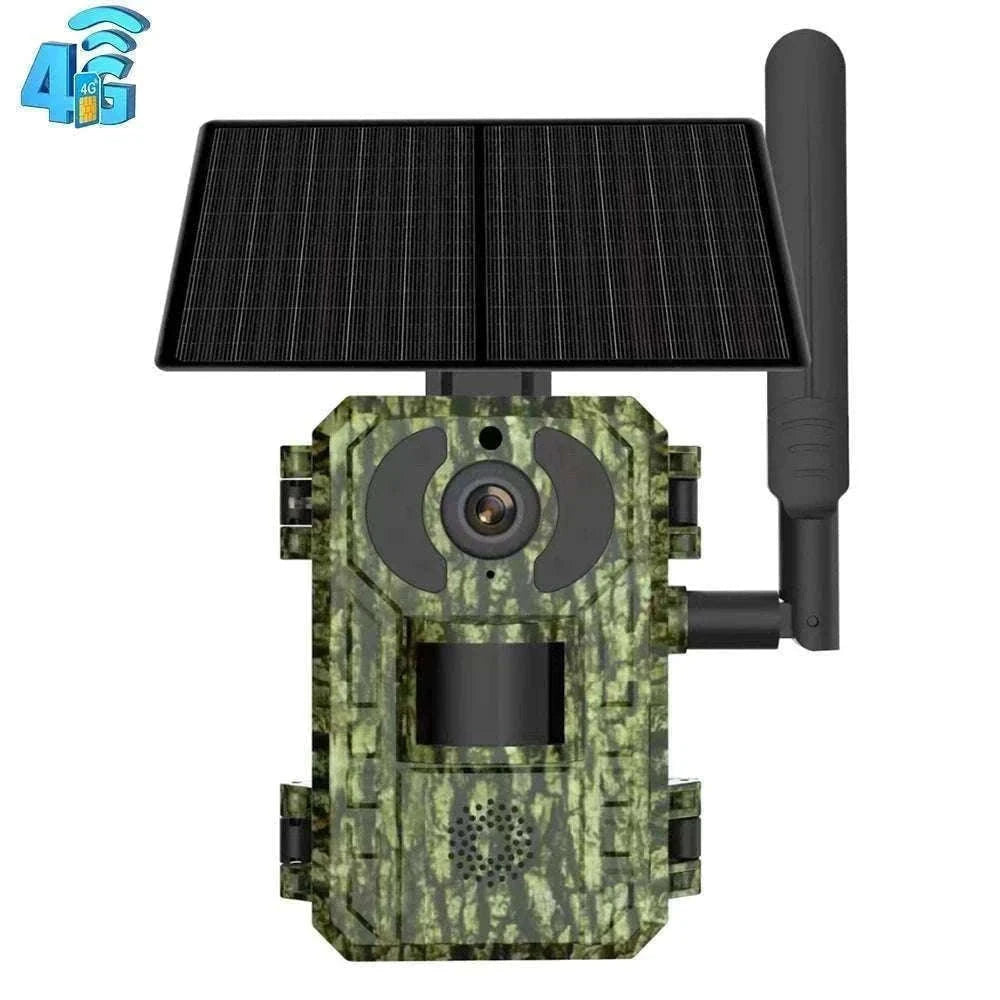 4G Solar Trail Camera 4MP 2K Night Vision PIR Motion EU-