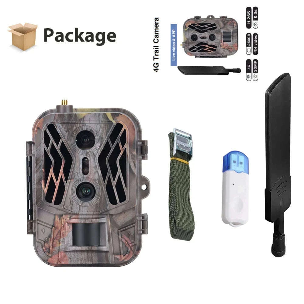 4G Trail Camera 120MP 4K, Dual Lens, 8000mAh Battery-Default Title