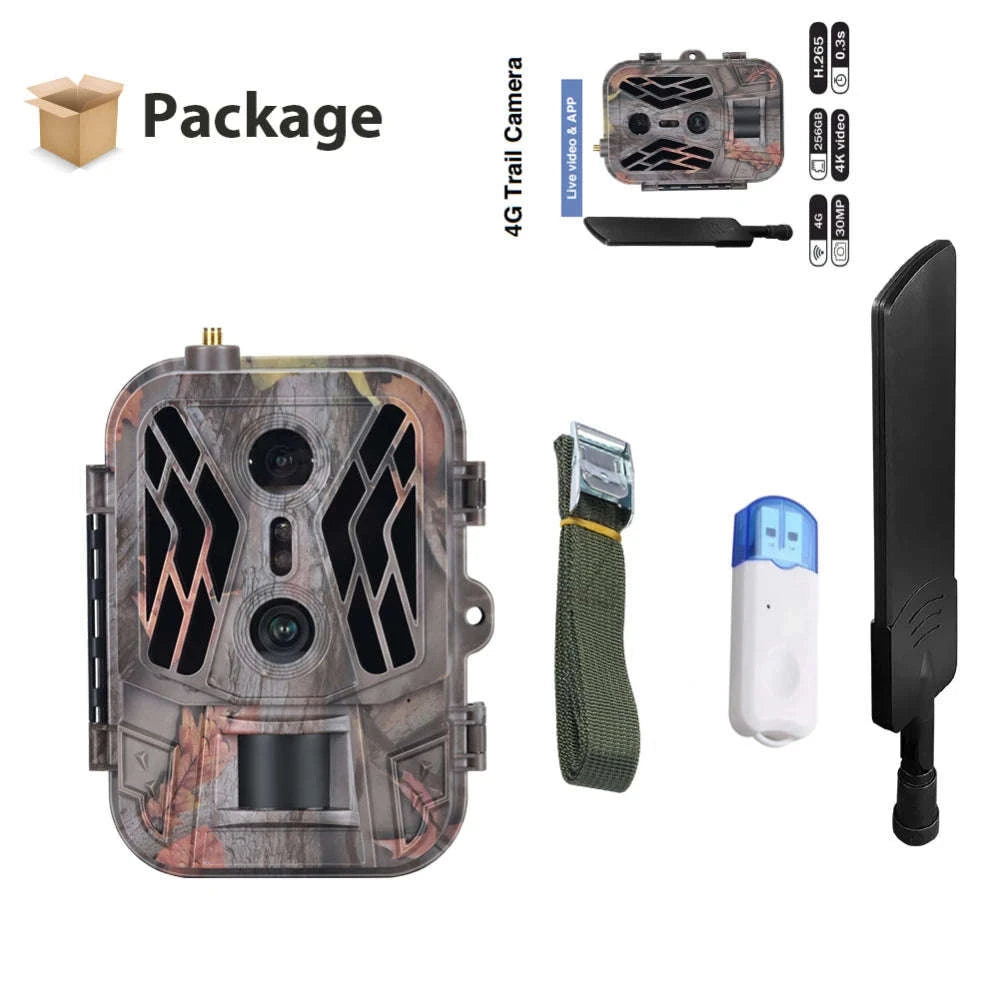 4G Trail Camera 120MP 4K, Dual Lens, 8000mAh Battery-Default Title