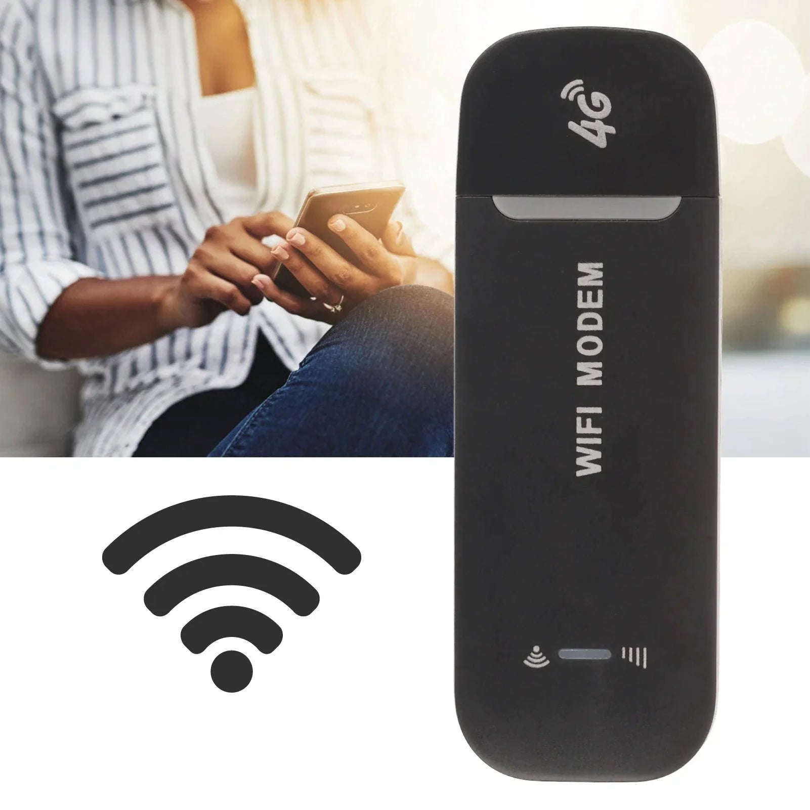 4G WiFi Router Black Up to 10 Users USB Plug and Play Micro SIM Card-black