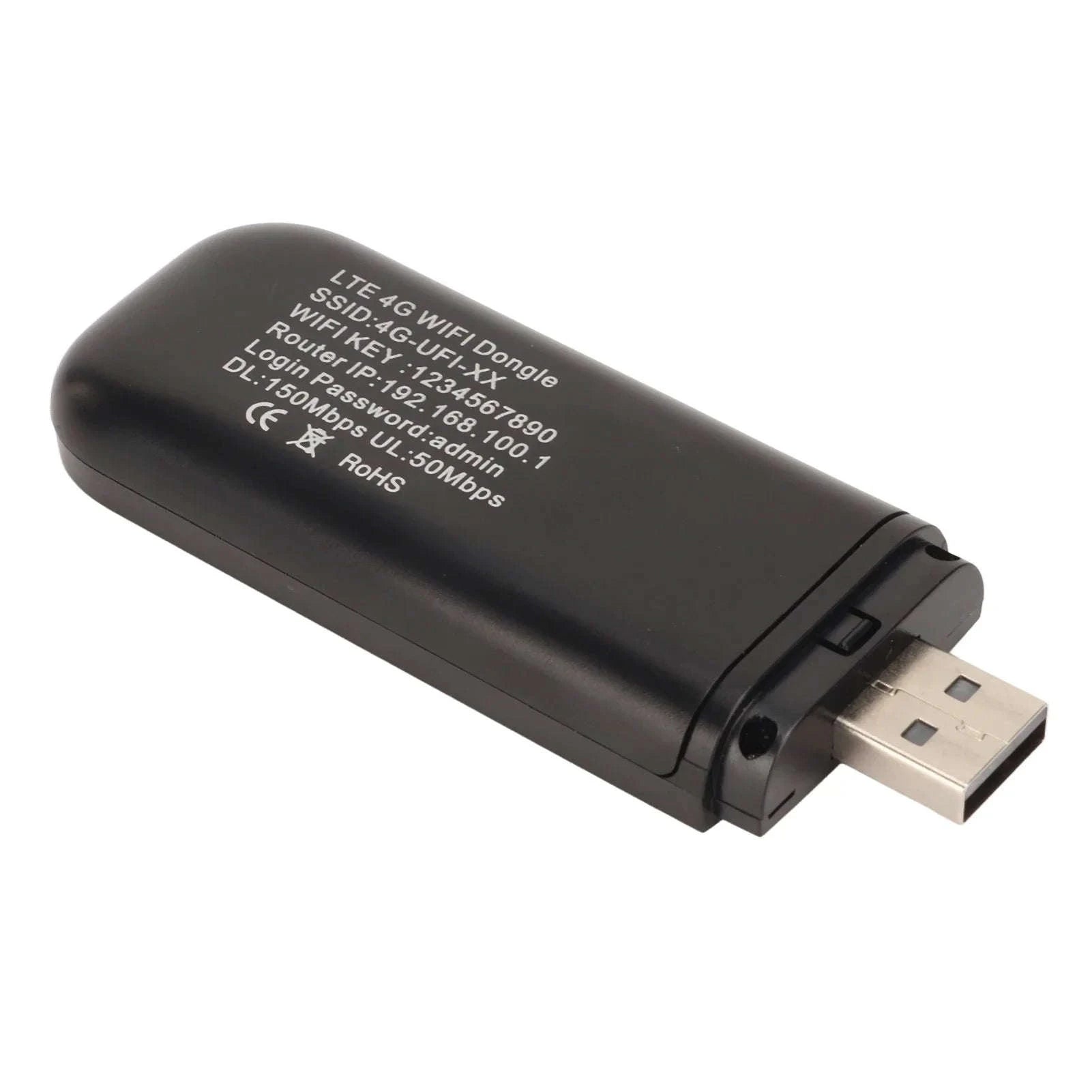 4G WiFi Router Black Up to 10 Users USB Plug and Play Micro SIM Card-black