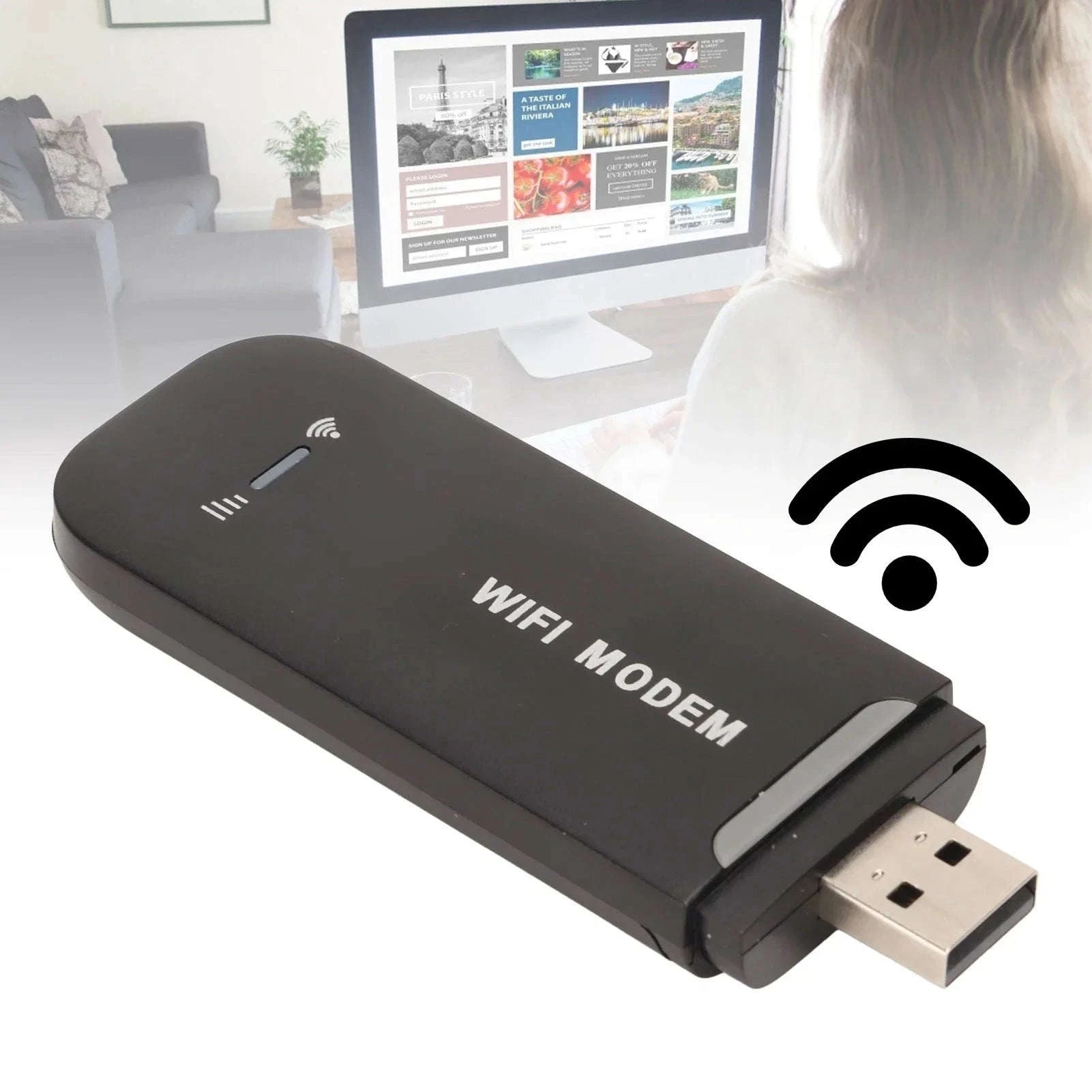 4G WiFi Router Black Up to 10 Users USB Plug and Play Micro SIM Card-black