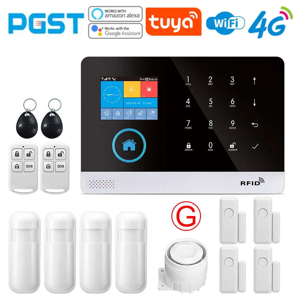 4G WiFi Smart Home Alarm System-PG103-4G-E / US Plug / CHINA