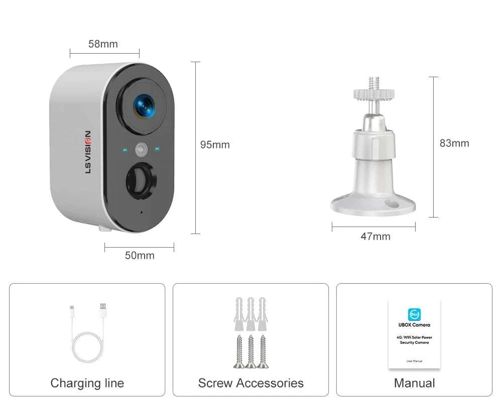 4G Wireless PTZ Security Camera 4MP Outdoor Battery CCTV-4G Cam Add 64G / China Mainland