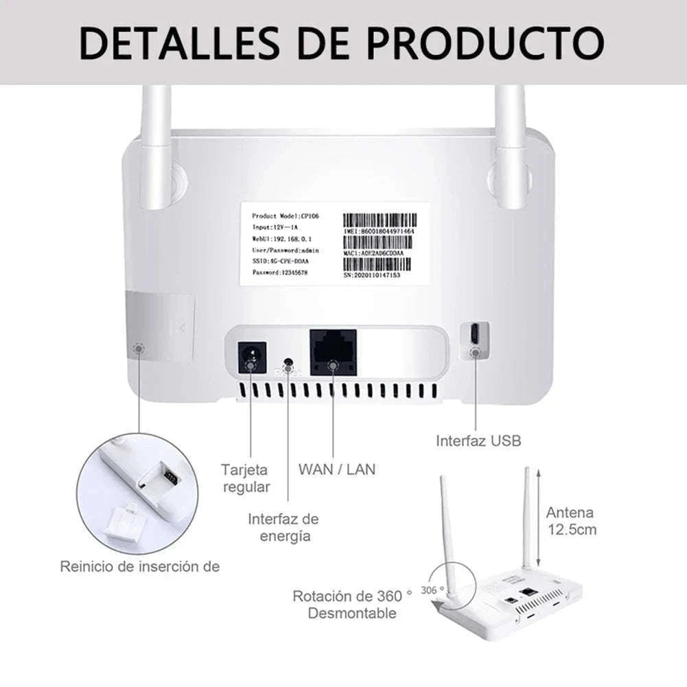 4G Wireless Router with SIM Card Slot for Home and Travel-Default Title
