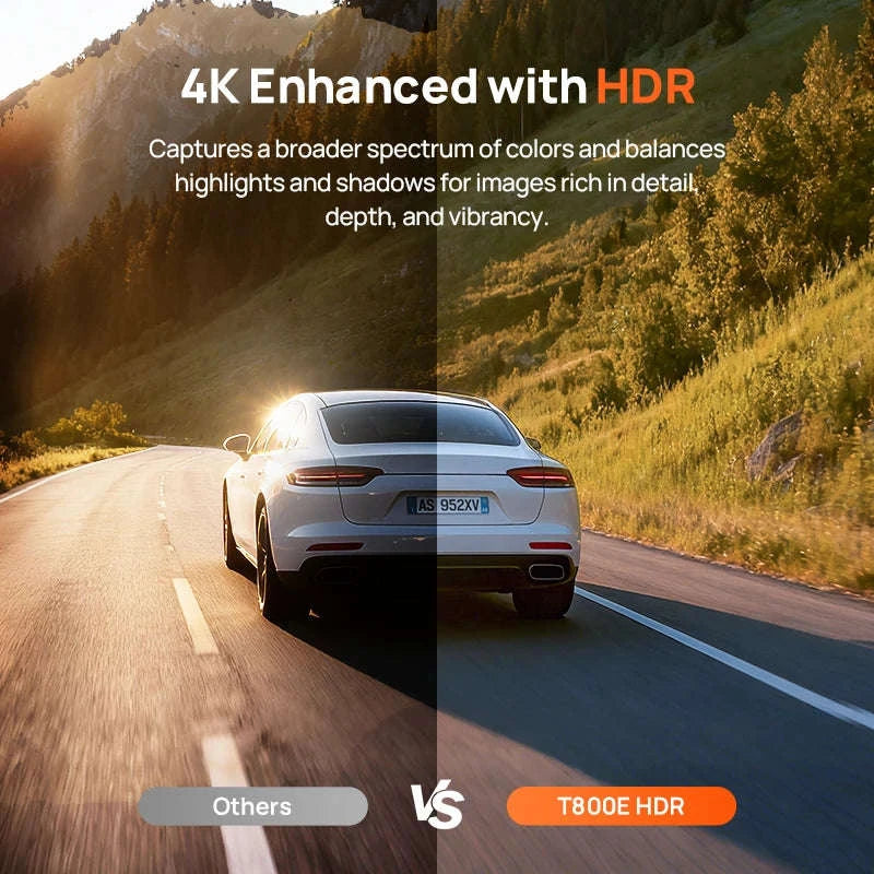 4K 3-Channel Dash Cam Front Rear Interior Voice Control GPS Parking Surveillance-T800E Set n HW UP03 / Mexico / UHS-I U3 512GB