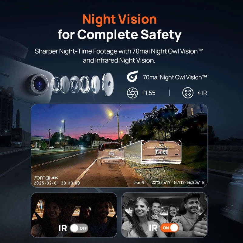 4K 3-Channel Dash Cam Front Rear Interior Voice Control GPS Parking Surveillance-T800E Set n HW UP03 / Mexico / UHS-I U3 512GB