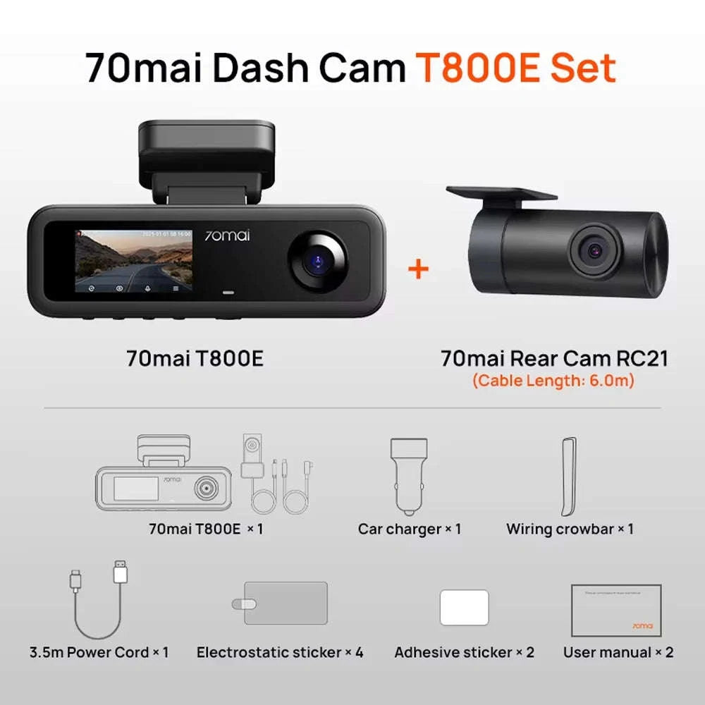 4K 3-Channel Dash Cam with Front, Rear & Interior Recording-T800E Set n HW UP03 / UHS-I U3 64GB / Poland