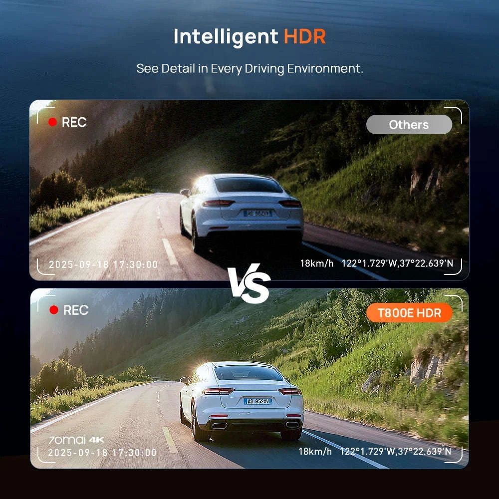 4K 3-Channel Dash Cam with Front, Rear & Interior Recording-T800E Set n HW UP03 / UHS-I U3 64GB / Poland