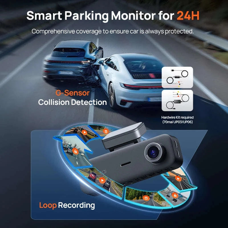 4K 3-Channel Dash Cam with Front, Rear & Interior Recording-T800E Set n HW UP03 / UHS-I U3 64GB / Poland