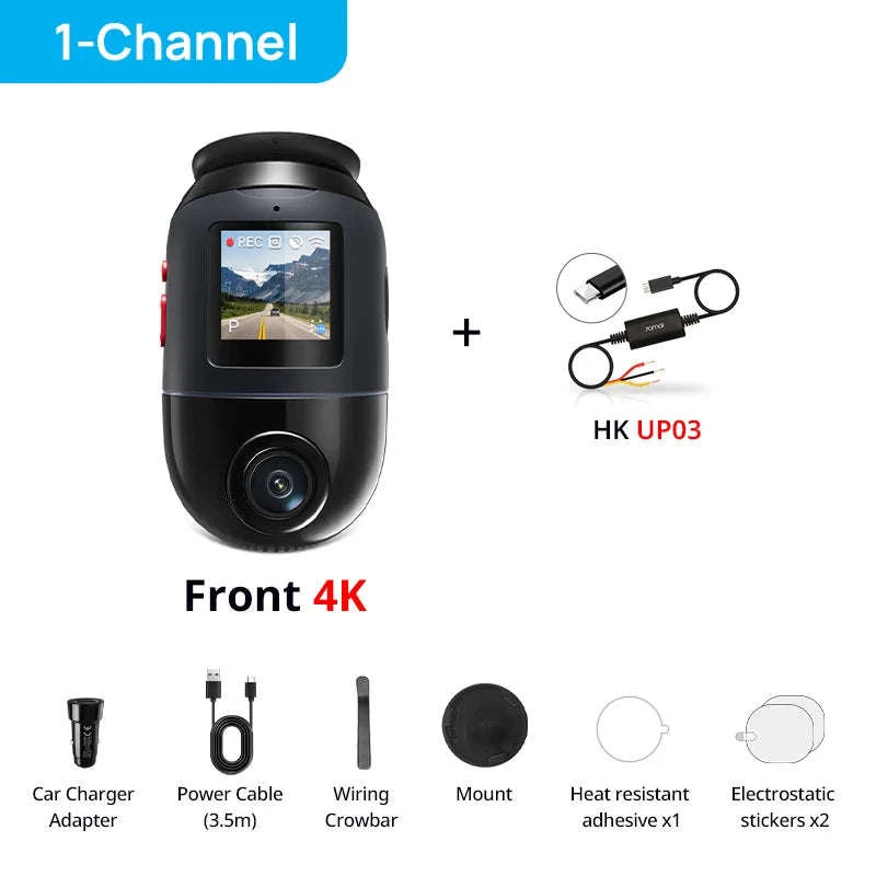 4K 360° Rotating Dash Cam with GPS, ADAS, 4G LTE & Supercapacitor-X800 Front Cam / United Arab Emirates / 64GB TF Card