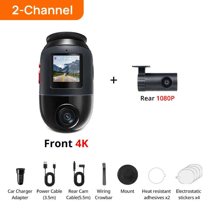 4K 360° Rotating Dash Cam with GPS, ADAS, 4G LTE & Supercapacitor-X800 Front Cam / United Arab Emirates / 64GB TF Card