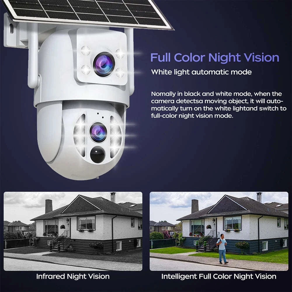 4K 6MP WiFi Solar Outdoor Dual Lens PTZ Security Camera-2MP CAM