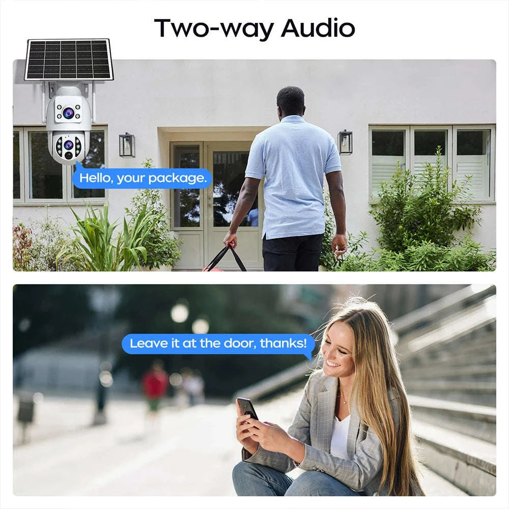 4K 6MP WiFi Solar Outdoor Dual Lens PTZ Security Camera-2MP CAM
