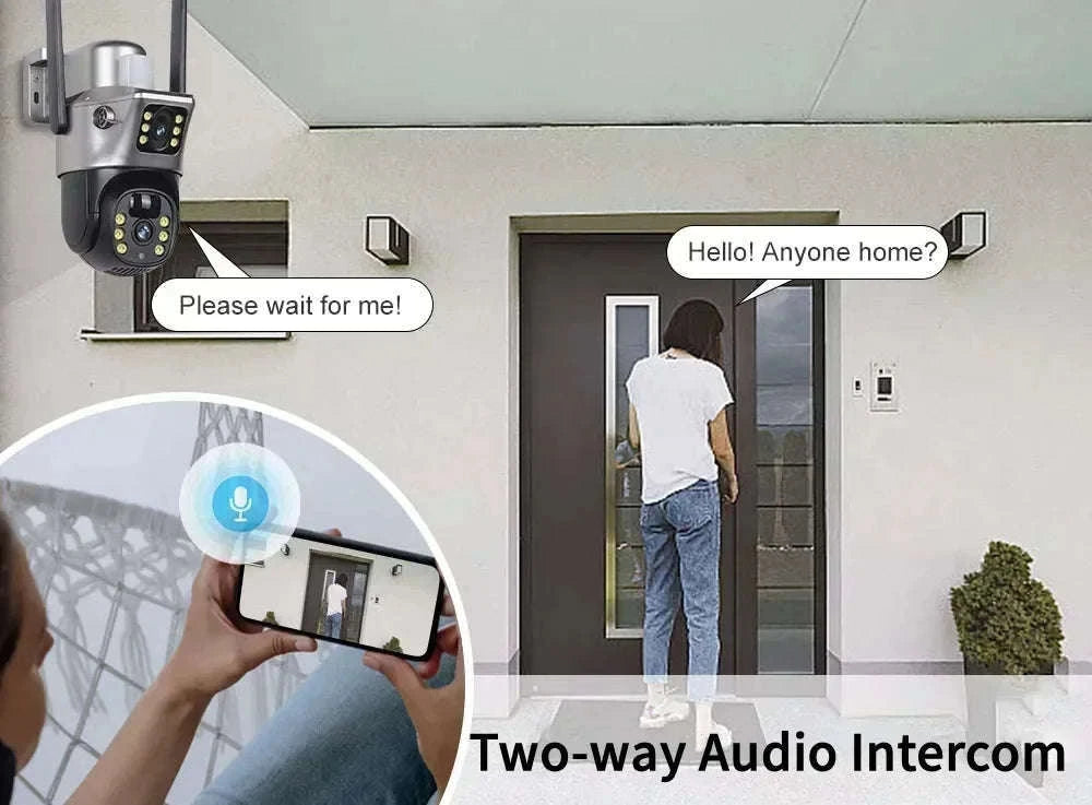 4K 8MP Dual Lens Solar Security Camera Outdoor WiFi 4G Waterproof Night Vision-Wifi No Card