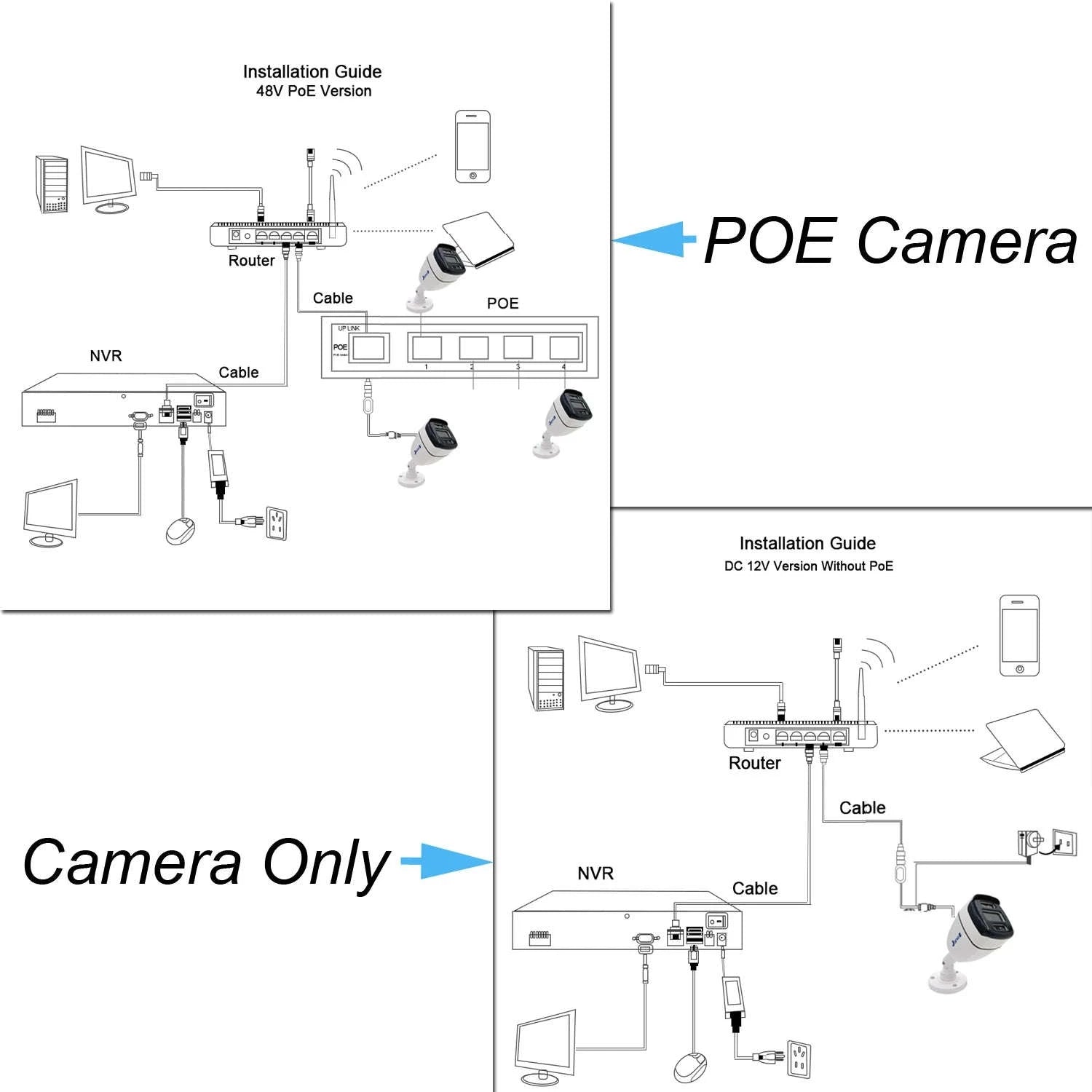 4K 8MP PoE Security Camera Outdoor IP66 Night Vision CCTV-5MP Camera DC 12V / 12mm