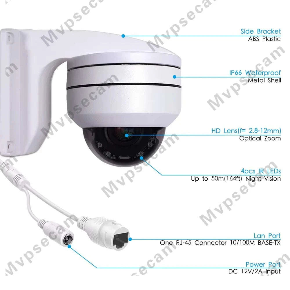 4K 8MP PTZ Dome Camera with 12X Zoom & PoE-1Pcs 4K POE PTZ / Poland