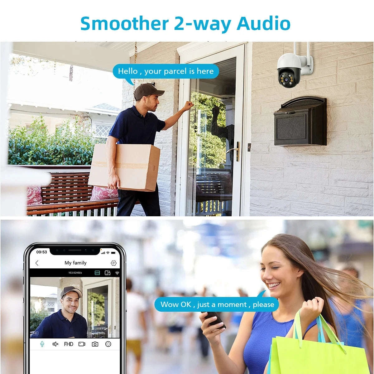 4K 8MP PTZ WiFi IP Camera Outdoor 4X Digital Zoom AI Human Detection-8mp EU Plug with 64g / 4mm