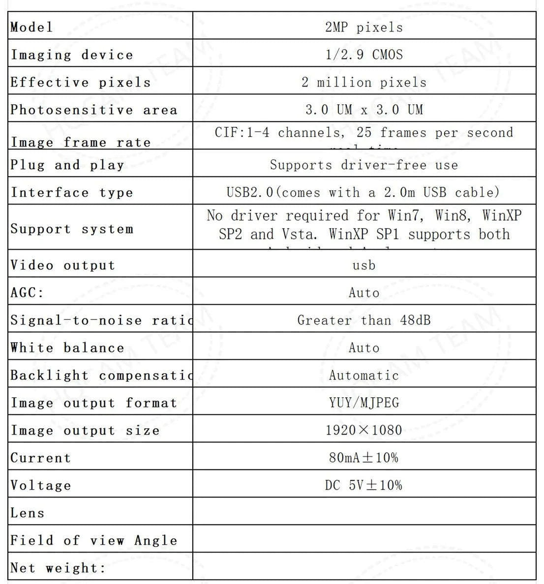 4K 8MP USB Webcam with Wide Angle No Distortion Lens-5MP IMX335