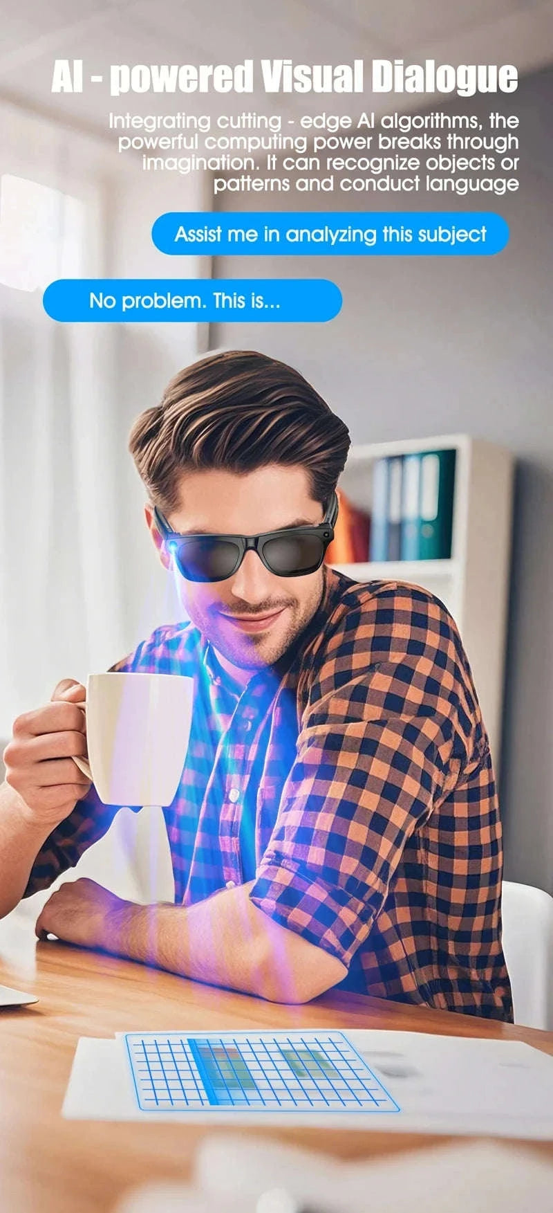 4K AI Smart Glasses with Photochromic Lenses and HD Camera-Black