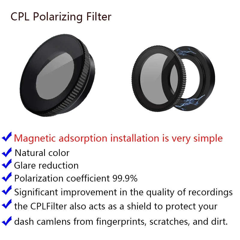 4K Dash Cam CPL Filter for Rear Camera-Front Rear Sticker