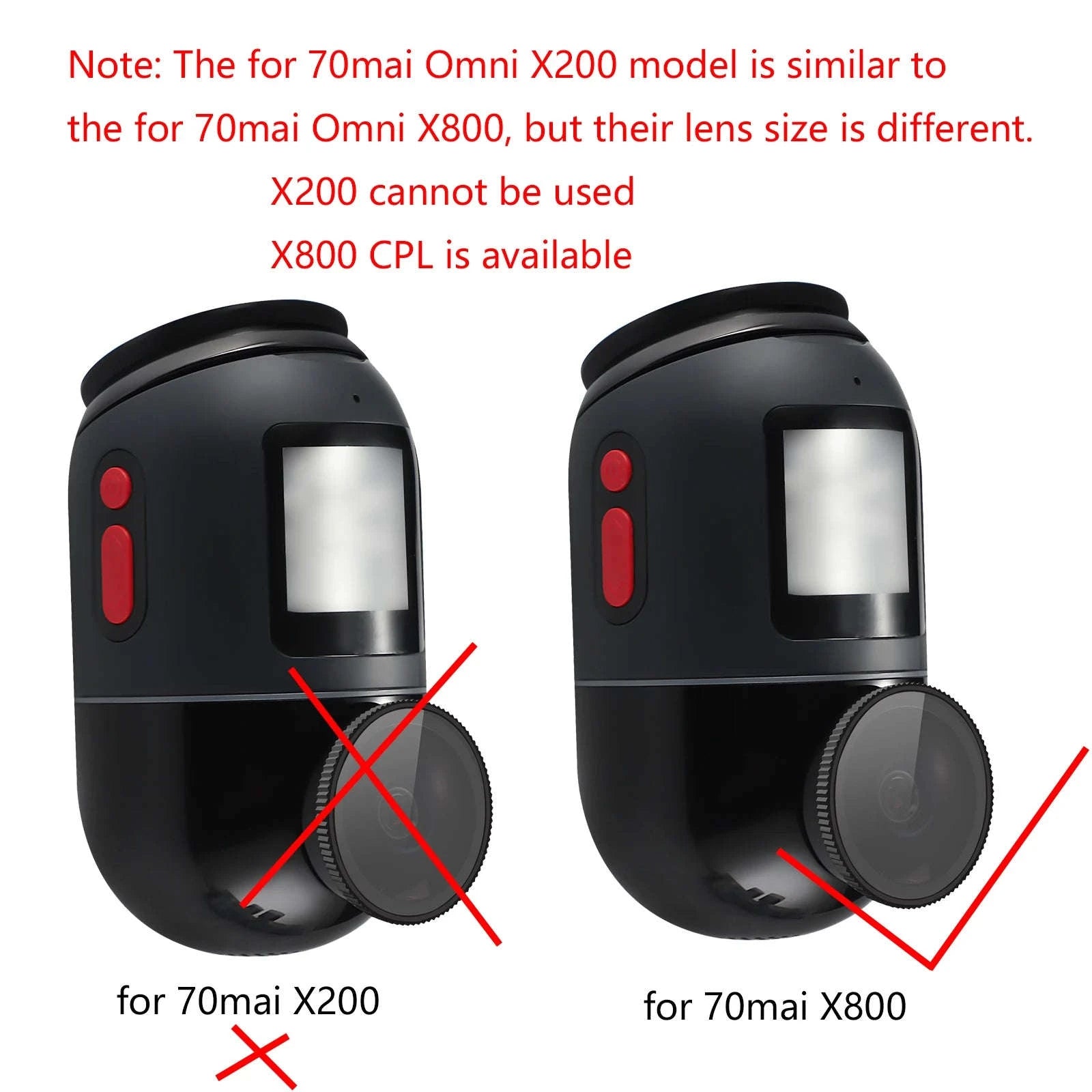 4K Dash Cam CPL Filter for Rear Camera-Front Rear Sticker