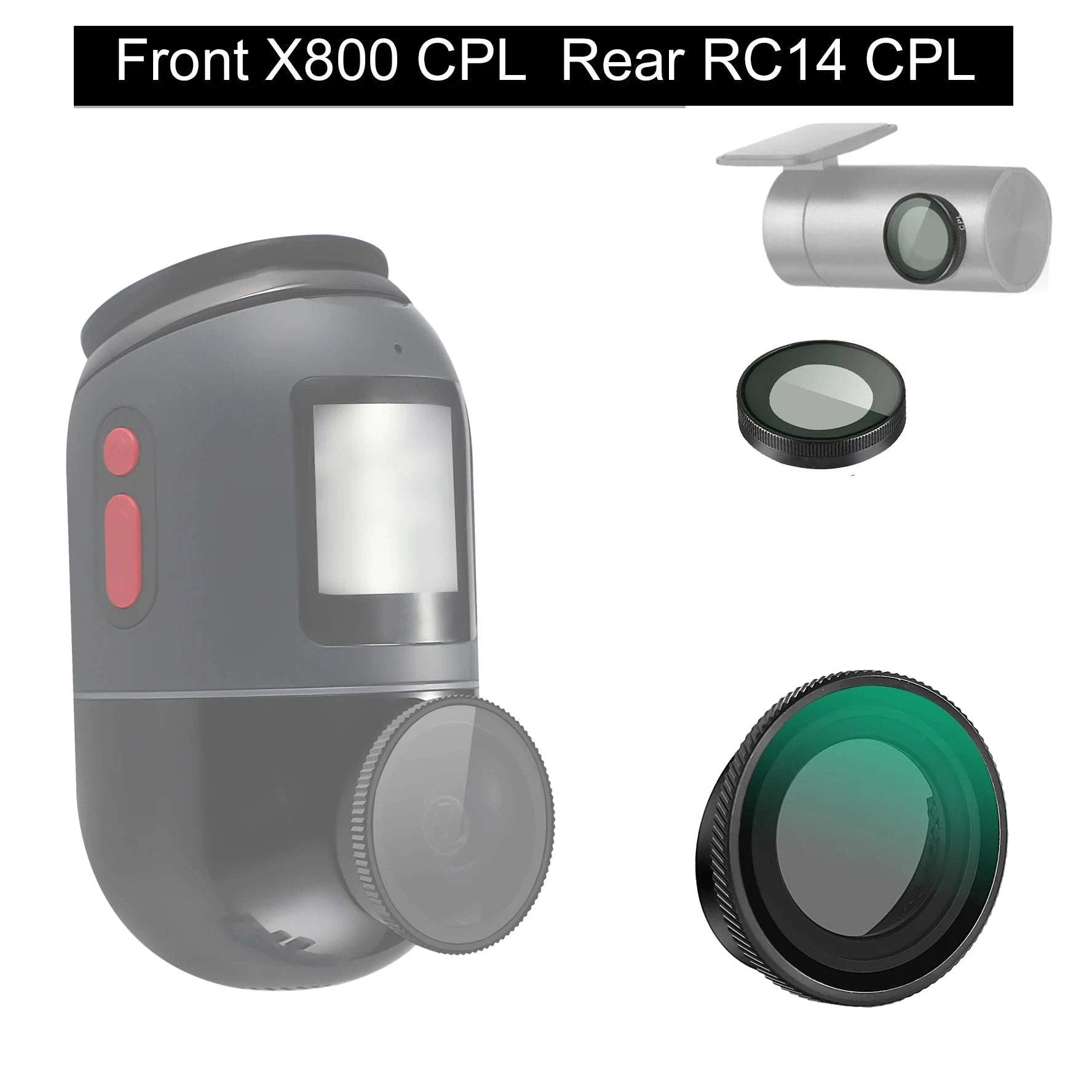 4K Dash Cam CPL Filter for Rear Camera-Front Rear Sticker