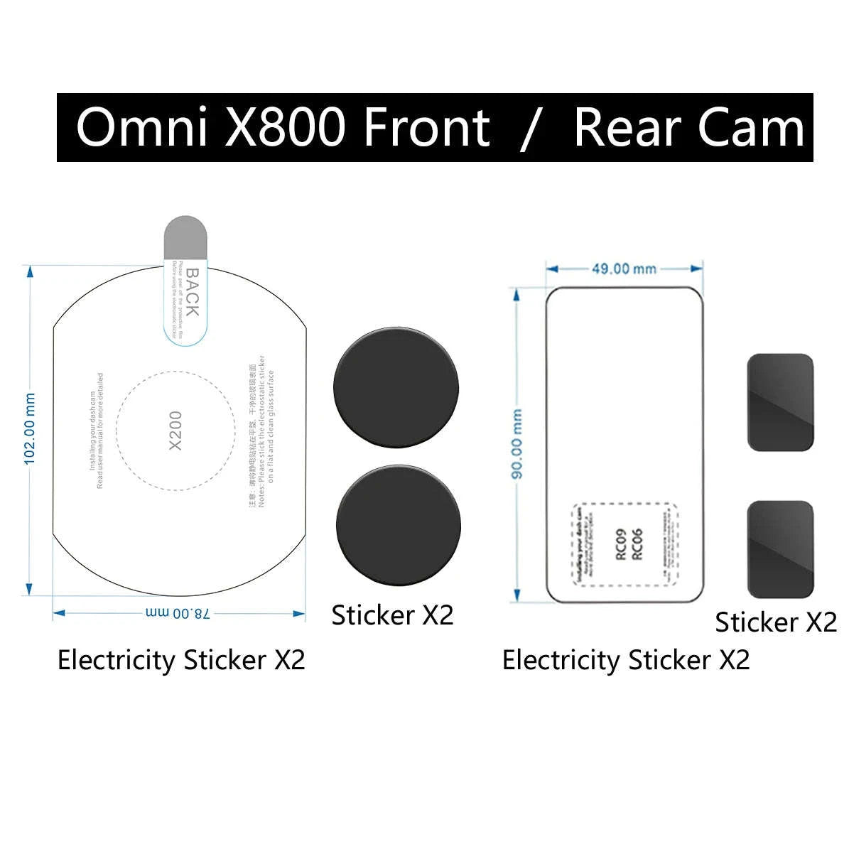 4K Dash Cam CPL Filter for Rear Camera-Front Rear Sticker