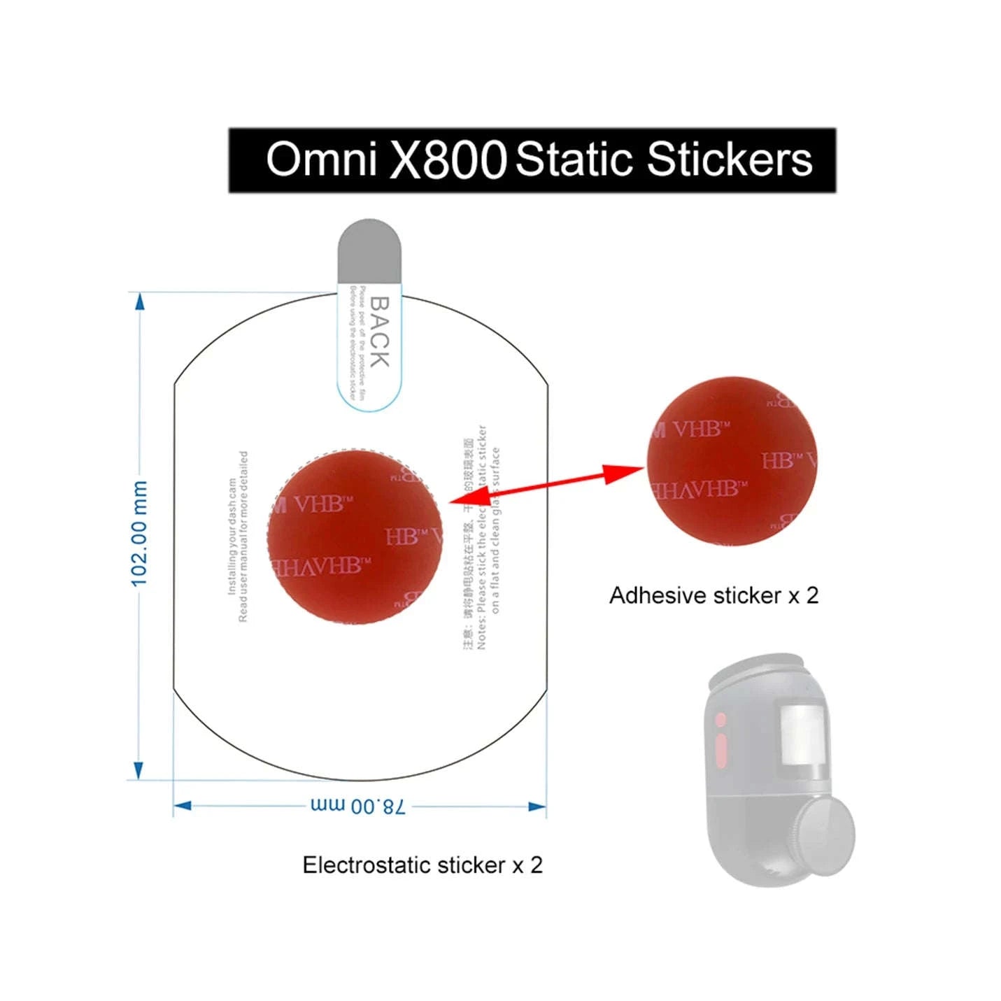 4K Dash Cam CPL Filter for Rear Camera-Front Rear Sticker