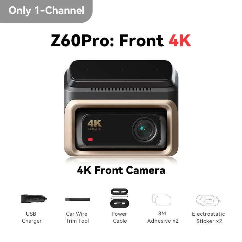4K Dash Cam Front and Rear Interior Camera with HDR, 5GHz Wi‑Fi, GPS, ADAS, 4G Support-2-Channel / Poland / 256G SD Card