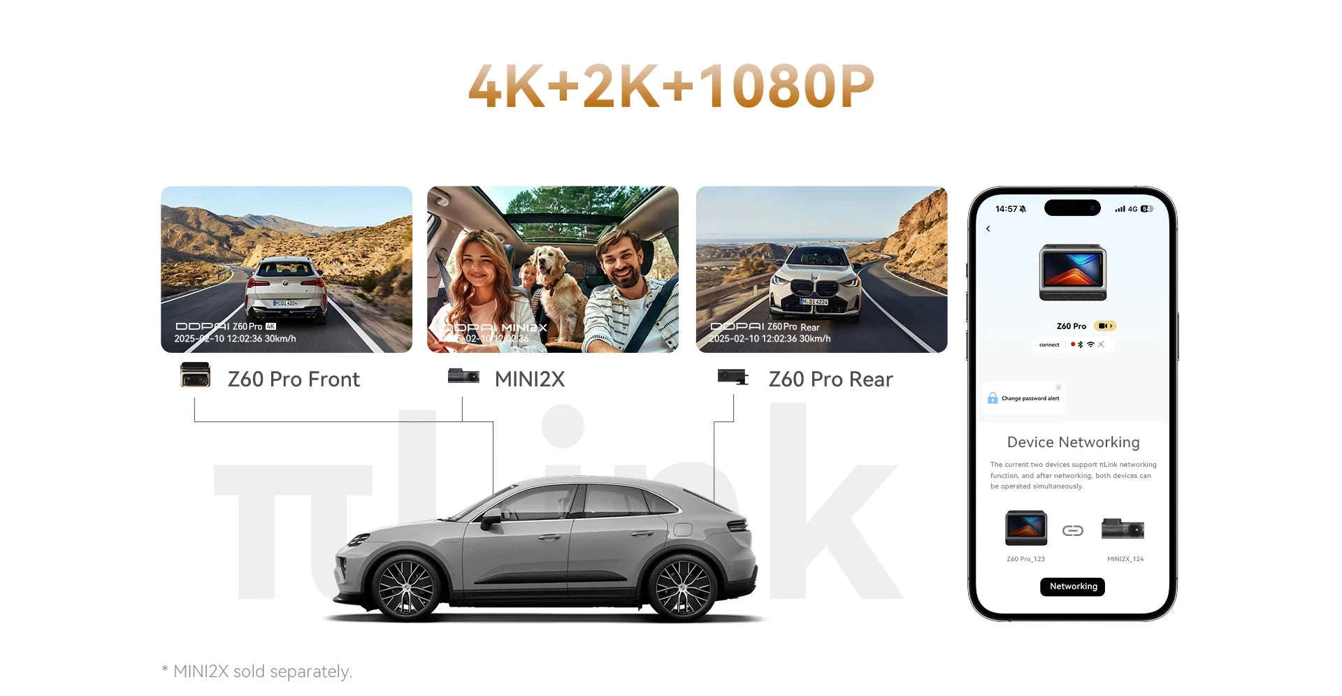 4K Dash Cam Front and Rear Interior Camera with HDR, 5GHz Wi‑Fi, GPS, ADAS, 4G Support-2-Channel / Poland / 256G SD Card