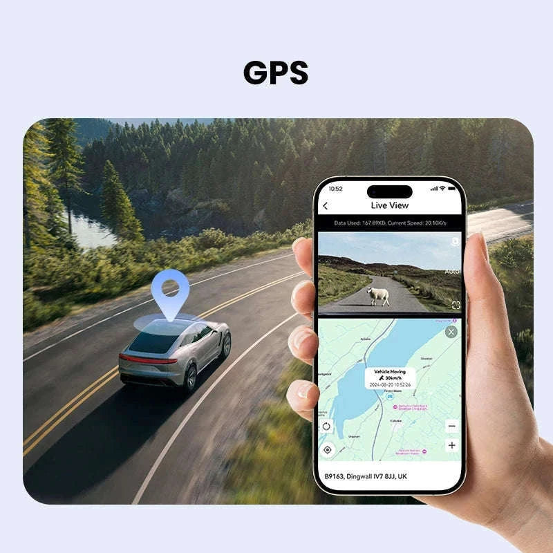 4K Dash Cam with Front and Rear Camera, GPS, Night Vision, 5GHz Wi-Fi and 24H Parking Support-Front n Rear 4G n Hw / United States / NO SD Card